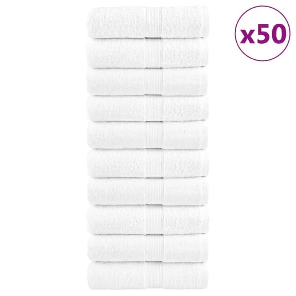 vidaXL Premium Pyyhkeet SOLUND 50 kpl valkoinen 30x50 cm 600 gsm