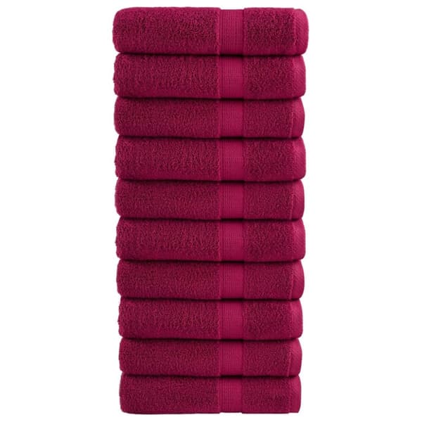 vidaXL badehåndklæder SOLUND 10stk. Premium 100x150cm 600g/m2 bordeaux