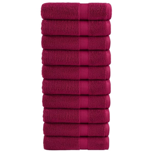 vidaXL håndklæder SOLUND 10 stk. Premium 50x100 cm 600 g/m2 bordeaux