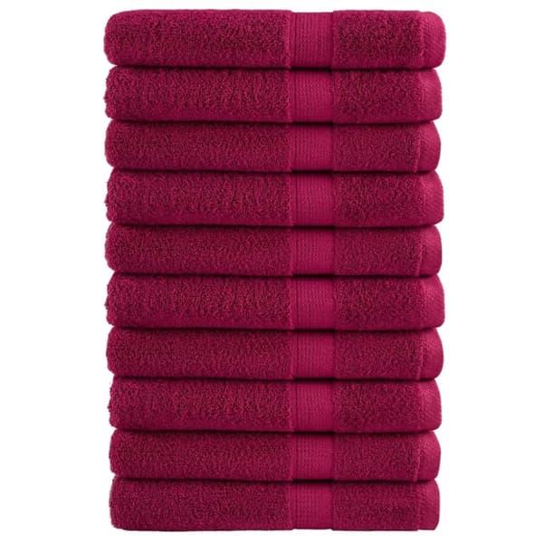 vidaXL saunahåndklæder SOLUND 10stk. Premium 80x200cm 600g/m2 bordeaux