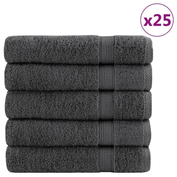 vidaXL badehåndklæder SOLUND 25stk. Premium 100x150cm 600g/m2 antracit