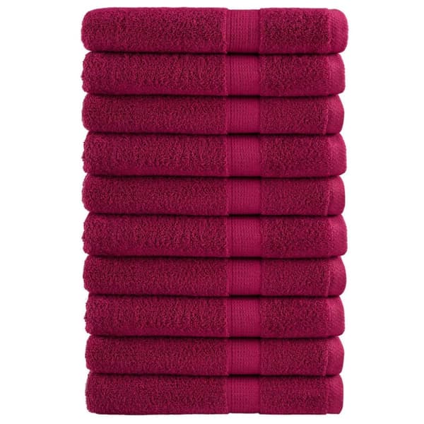 vidaXL Premium håndklær SOLUND 10 stk burgunder 100x200 cm 600gsm