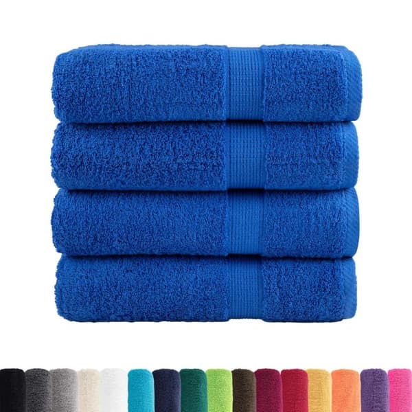 vidaXL Premium badhanddukar SOLUND 4 st blå 70x140cm 600gsm