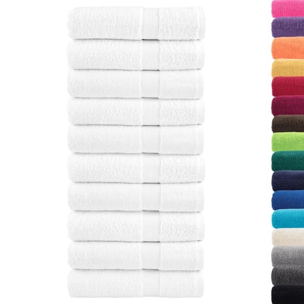 vidaXL Premium badhanddukar SOLUND 10 st vit 70x140cm 600gsm