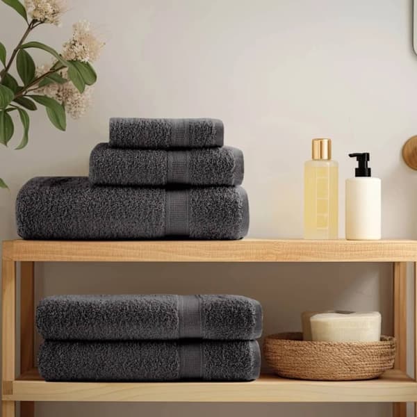 vidaXL Premium håndklær SOLUND 10 stk antrasitt 100x200 cm 600gsm