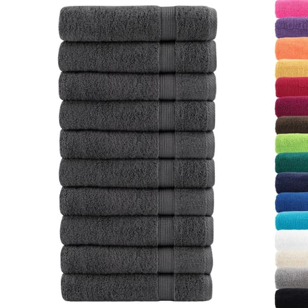 vidaXL Premium badhanddukar SOLUND 10st antracit 100x150cm 600gsm