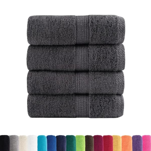 vidaXL Premium gjestehåndklær SOLUND 4 stk antrasitt 30x50 cm 600gsm