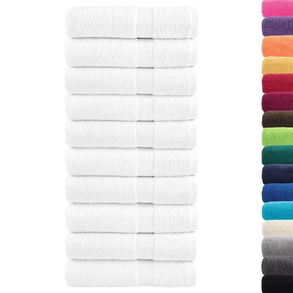 vidaXL Premium badhanddukar SOLUND 10st vit 100x150cm 600gsm