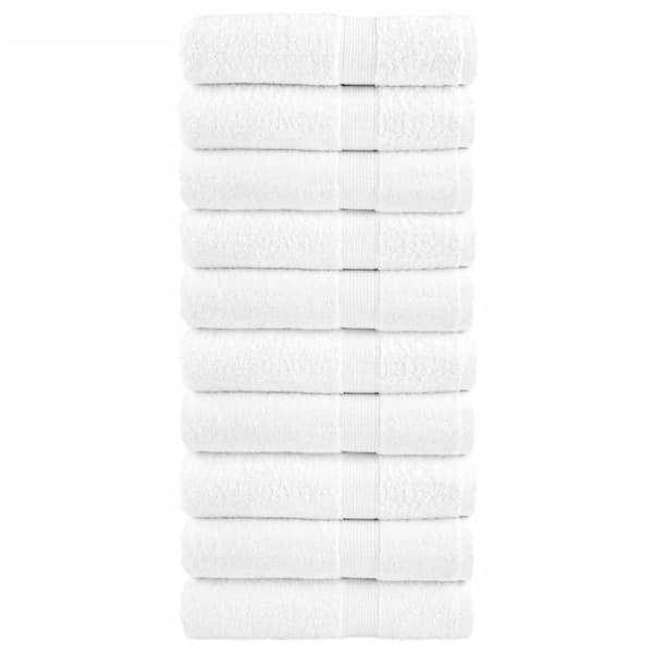 vidaXL Premium badhanddukar SOLUND 10st vit 100x150cm 600gsm