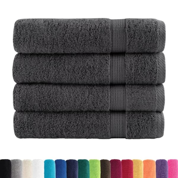 vidaXL Premium håndklær SOLUND 4 stk antrasitt 50x100 cm 600gsm