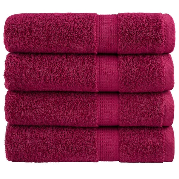 vidaXL badehåndklæder SOLUND 4 stk. Premium 100x150cm 600g/m2 bordeaux