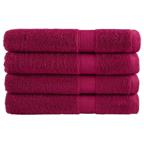 vidaXL håndklæder SOLUND 4 stk. Premium 100x200 cm 600 g/m2 bordeaux