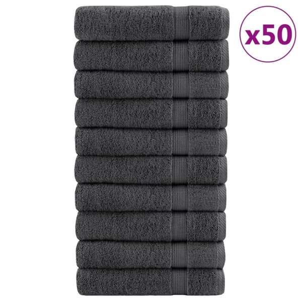 vidaXL Premium Pyyhkeet SOLUND 50 kpl antras. 50x100 cm 600 gsm