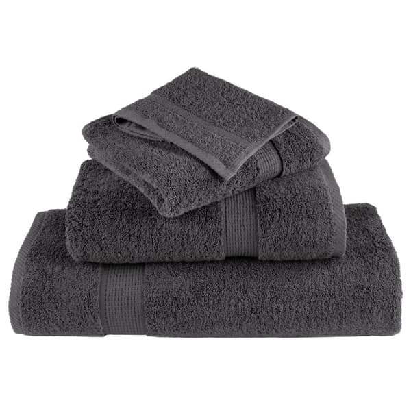 vidaXL gæstehåndklæder SOLUND 10stk. Premium 30x50 cm 600g/m2 antracit