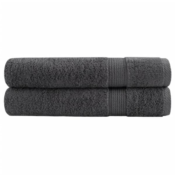 vidaXL håndklæder SOLUND 2 stk. Premium 100x200 cm 600 g/m2 antracit