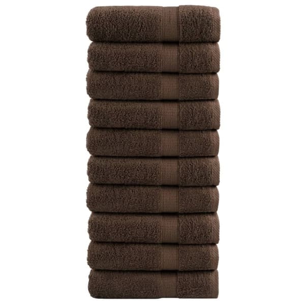 vidaXL håndklæder SOLUND 10 stk. Premium 70x140 cm 600 g/m2 brun