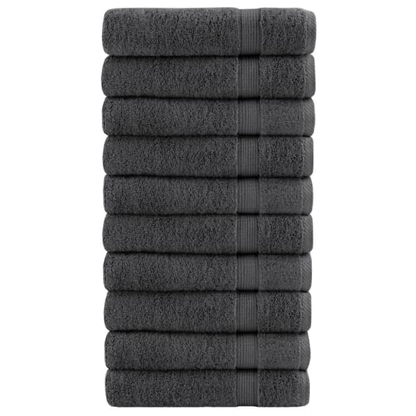 vidaXL håndklæder SOLUND 10 stk. Premium 70x140 cm 600g/m2 antracitgrå