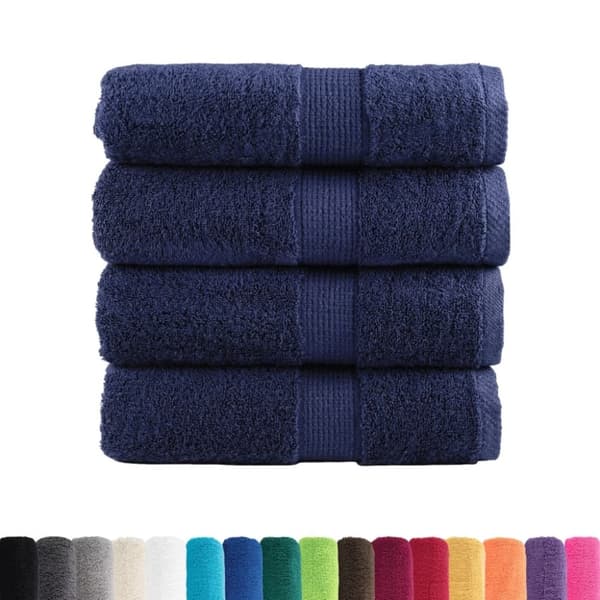 vidaXL gæstehåndklæder SOLUND 4 stk. Premium 30x50cm 600g/m2 marineblå