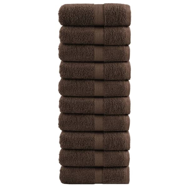 vidaXL håndklæder SOLUND 10 stk. Premium 30x30 cm 600 g/m2 brun