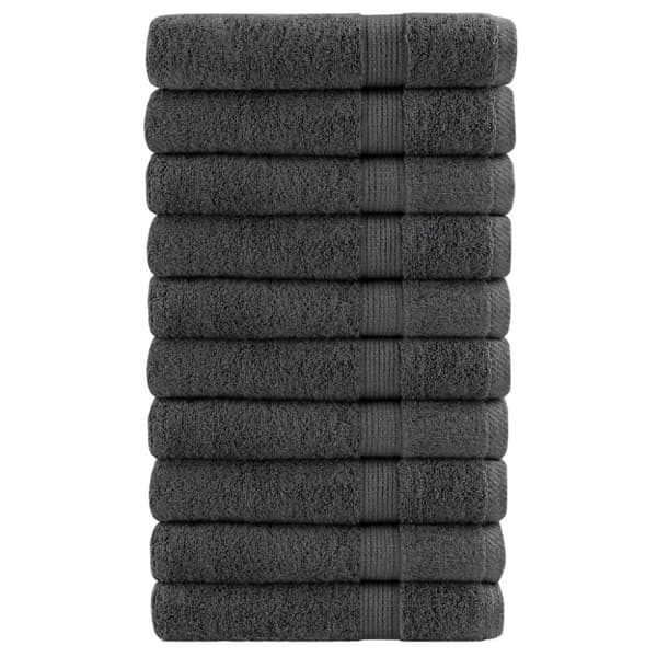 vidaXL Premium handdukar SOLUND 10 st antracit 100x200cm 600gsm