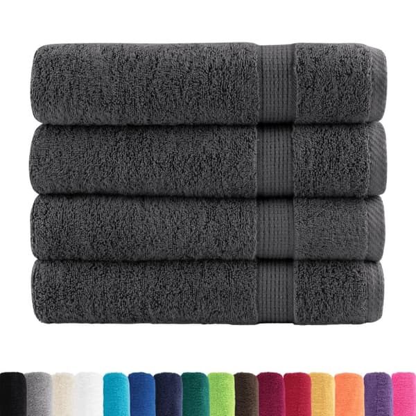 vidaXL Premium badhanddukar SOLUND 4st antracit 100x150cm 600gsm