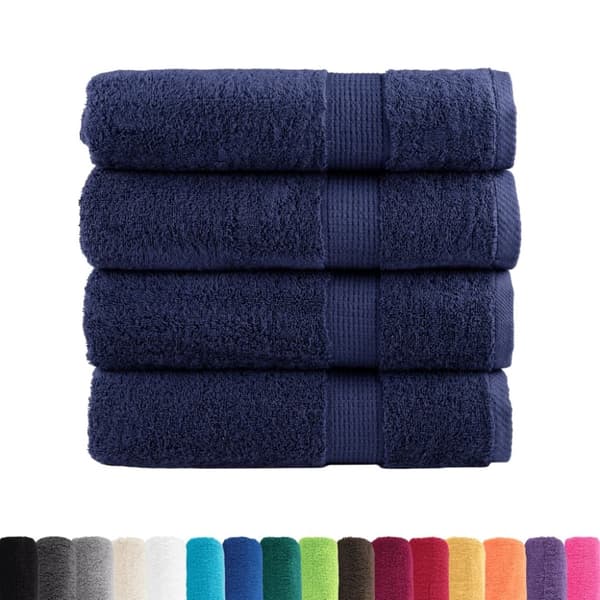 vidaXL Premium badhanddukar SOLUND 4st marinblå 100x150cm 600gsm