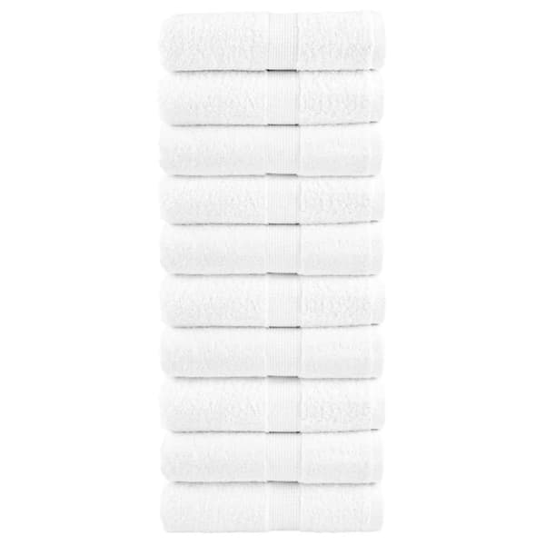 vidaXL Premium vaskekluter SOLUND 10 stk hvit 30x30 cm 600gsm