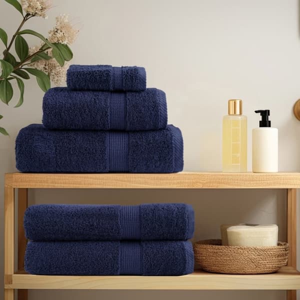 vidaXL Premium gästhanddukar SOLUND 10 st marinblå 30x50cm 600gsm