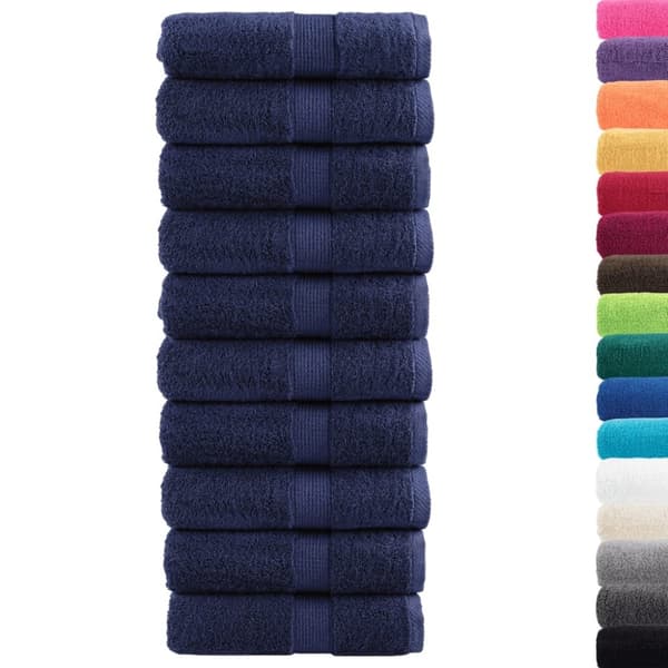vidaXL Premium gästhanddukar SOLUND 10 st marinblå 30x50cm 600gsm