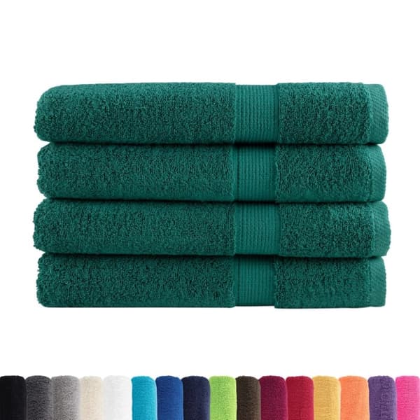 vidaXL Premium bastuhanddukar SOLUND 4 st grön 80x200 cm 600 gsm