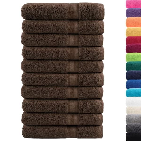 vidaXL Premium bastuhanddukar SOLUND 10 st brun 80x200cm 600gsm