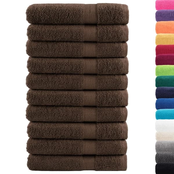 vidaXL Premium handdukar SOLUND 10 st brun 100x200cm 600gsm