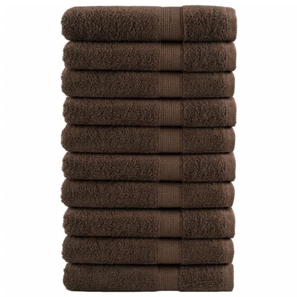 vidaXL Premium handdukar SOLUND 10 st brun 100x200cm 600gsm