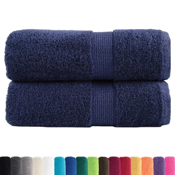 vidaXL Premium vaskekluter SOLUND 2 stk marineblå 30x30 cm 600gsm