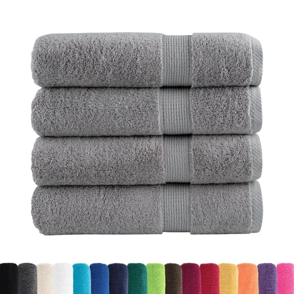 vidaXL Premium håndklær SOLUND 4 stk grå 50x100 cm 600gsm