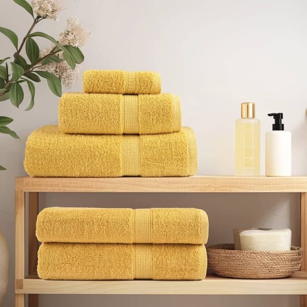 vidaXL Premium bastuhanddukar SOLUND 4 st guld 80x200cm 600gsm