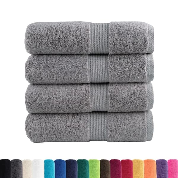 vidaXL Premium gjestehåndklær SOLUND 4 stk grå 30x50 cm 600gsm