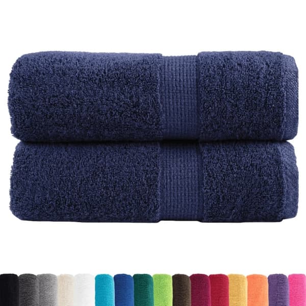 vidaXL Premium gjestehåndklær SOLUND 2 stk marineblå 30x50 cm 600gsm