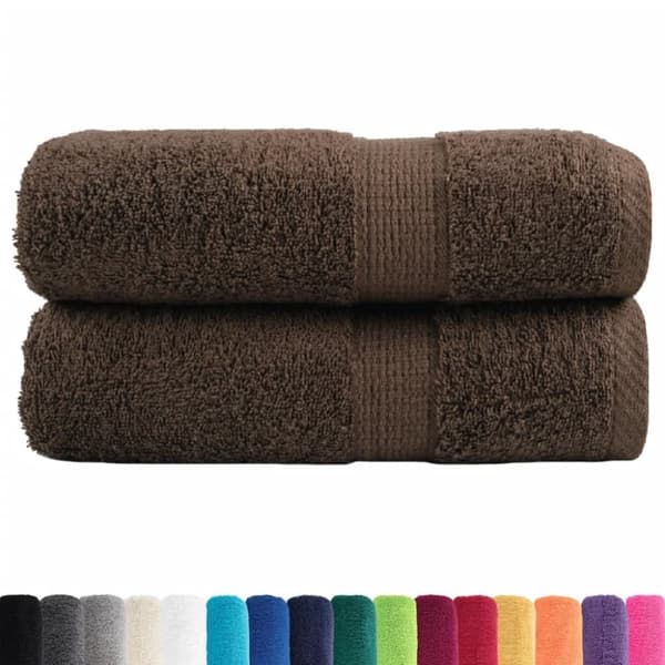 vidaXL gæstehåndklæder SOLUND 2 stk. Premium 30x50 cm 600 g/m2 brun