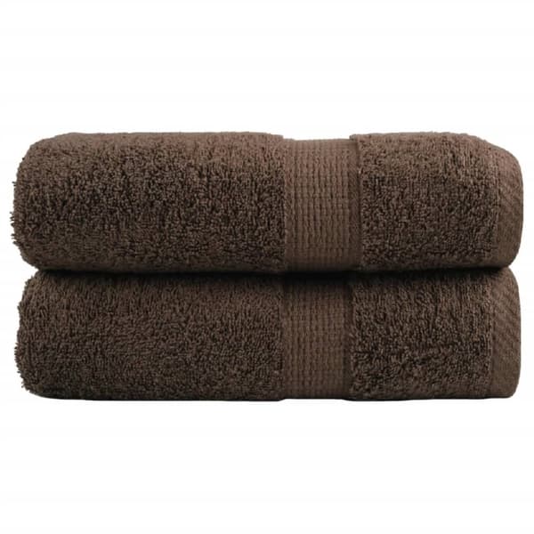 vidaXL gæstehåndklæder SOLUND 2 stk. Premium 30x50 cm 600 g/m2 brun