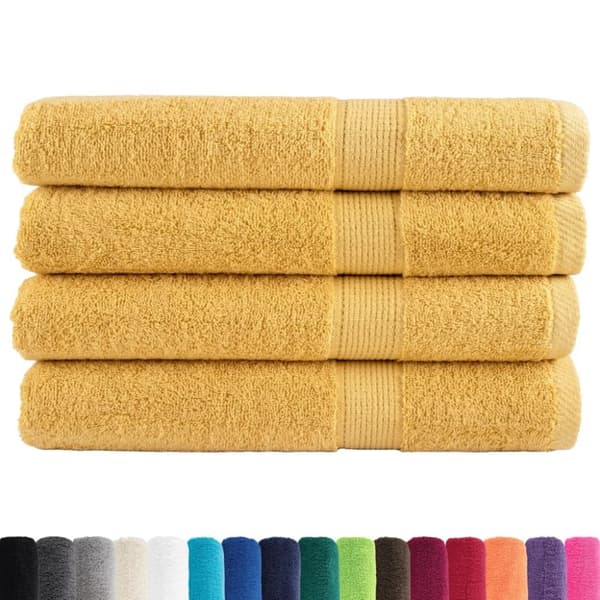 vidaXL Premium handdukar SOLUND 4st guld 100x200cm 600gsm
