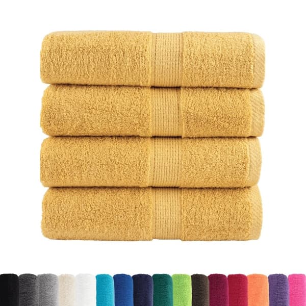 vidaXL Premium gjestehåndklær SOLUND 4 stk gull 30x50 cm 600gsm