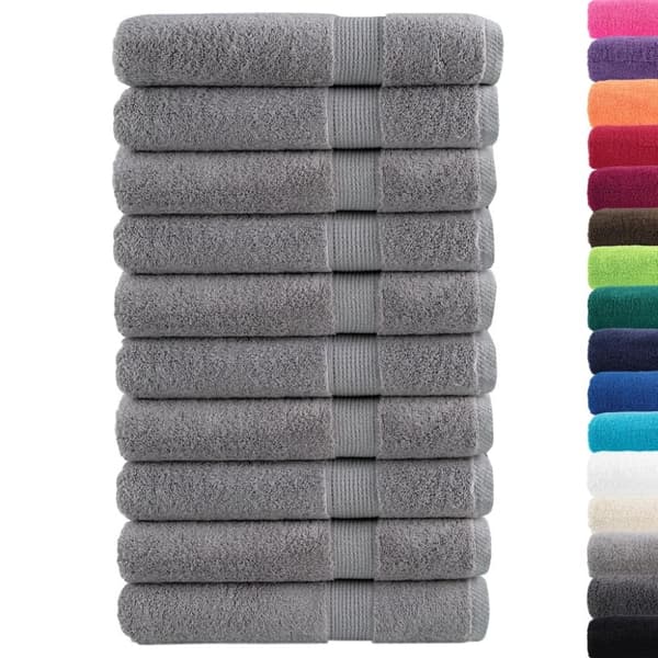 vidaXL Premium handdukar SOLUND 10 st grå 100x200cm 600gsm