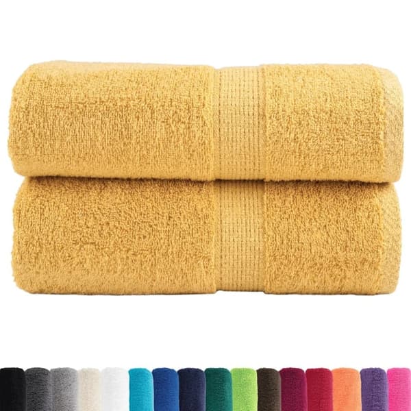 vidaXL håndklæder SOLUND 2 stk. Premium 30x30 cm 600 g/m2 gylden