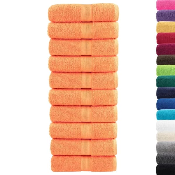 vidaXL Premium gjestehåndklær SOLUND 10 stk oransje 30x50cm 600 g/m2