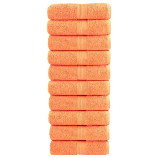 vidaXL Premium gjestehåndklær SOLUND 10 stk oransje 30x50cm 600 g/m2
