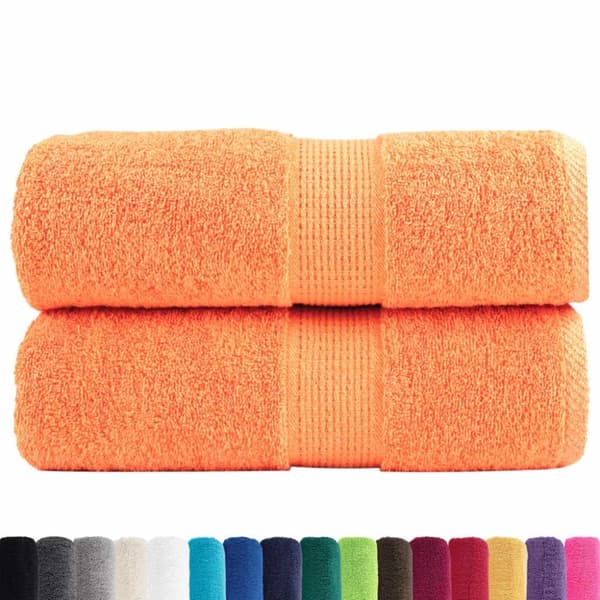 vidaXL Premium gjestehåndklær SOLUND 2 stk oransje 30x50 cm 600 g/m2