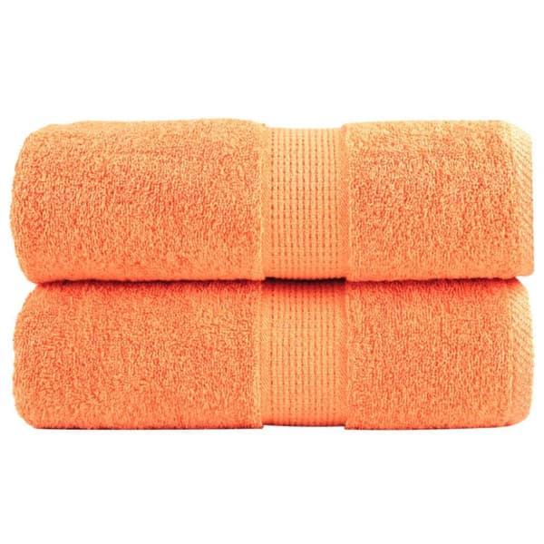 vidaXL Premium gjestehåndklær SOLUND 2 stk oransje 30x50 cm 600 g/m2