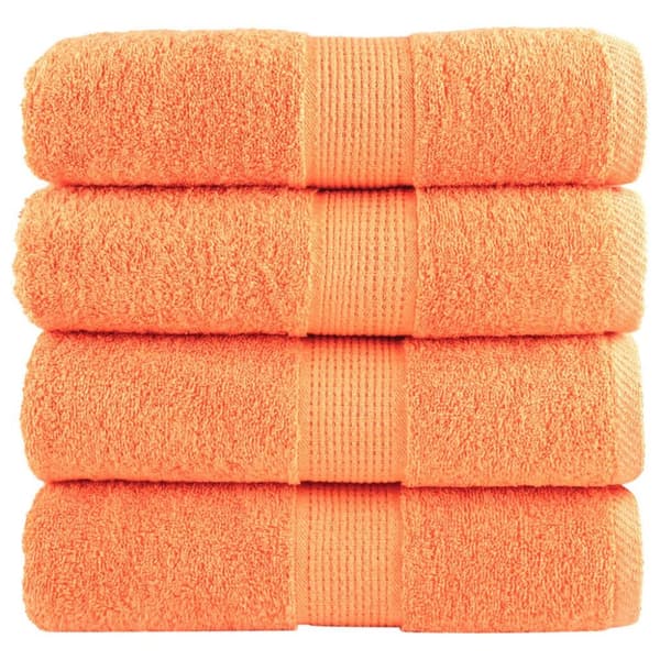 vidaXL Premium vaskekluter SOLUND 4 stk oransje 30x30 cm 600 g/m2