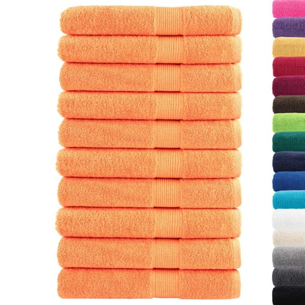 vidaXL Premium bastuhanddukar SOLUND 10 st orange 80x200 cm 600 gsm
